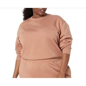 Amazon Essentials Women 5x‎ Oversized Fleece Crop Sweatshirt light brown